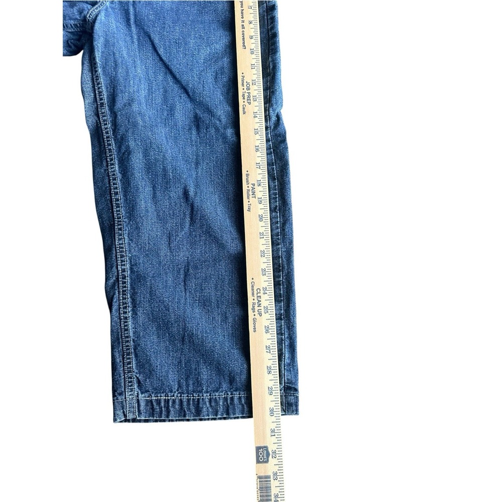 Levi's 577 Jeans Women's 10 MIS Loose Fit Lower Rise Dark Blue Denim Y2K Cropped - Picture 6 of 10